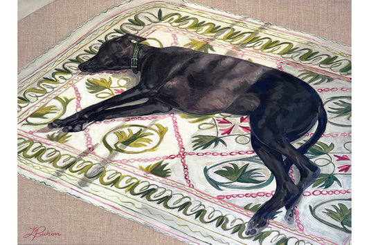 Ludo Resting in Sunlight, Fine art postcard