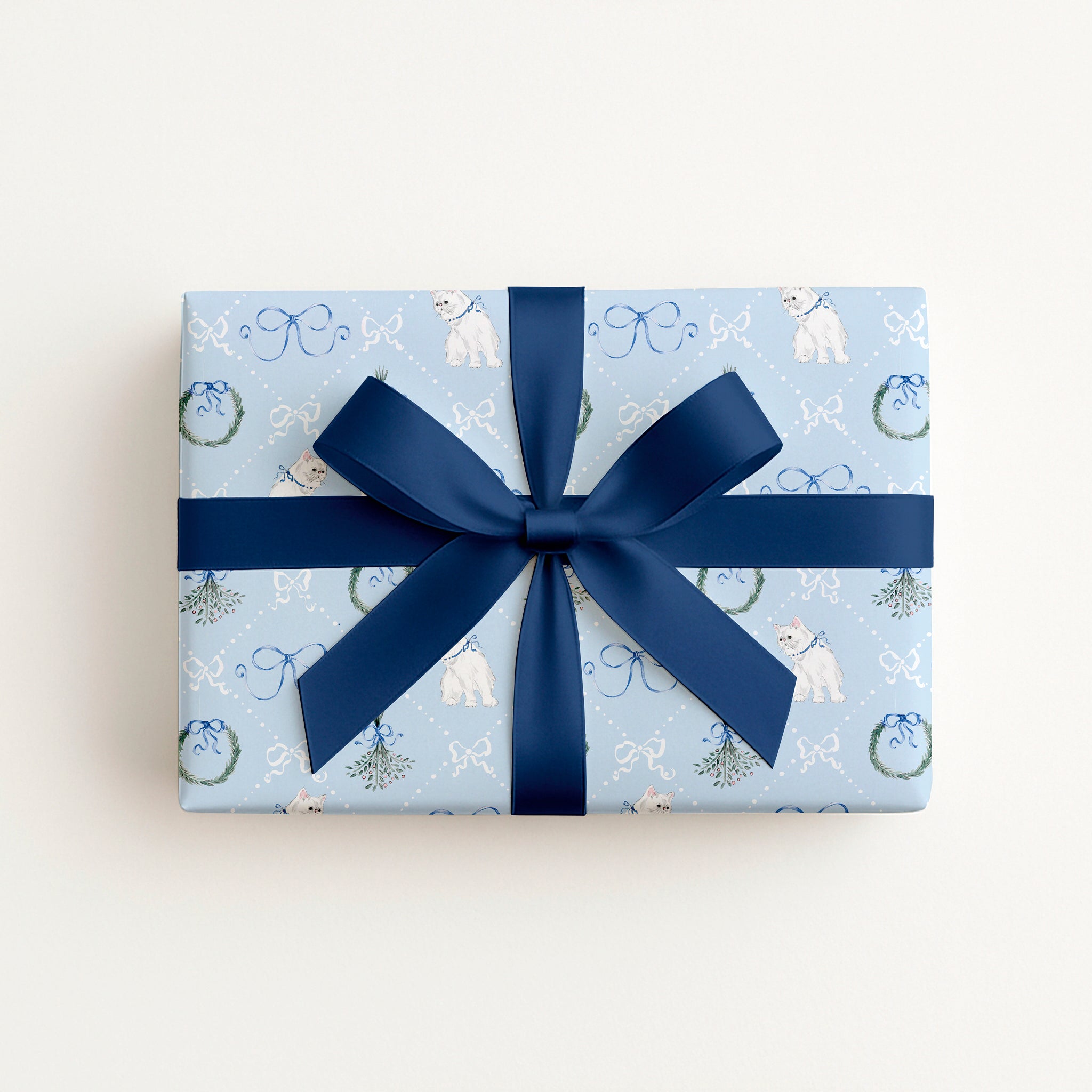 Christmas Kitten Wrapping Paper Sheet